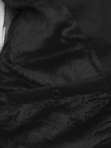 Мъжки елек с качулка от плат - черен ( Качулката се сваля )