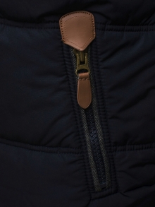 Мъжко яке с екстравагантен дизайн и сваляща се качулка - синьо