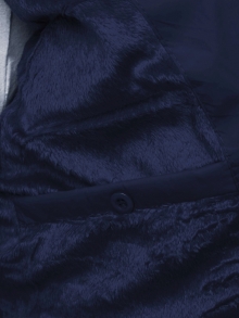 Мъжки елек с качулка от плат - тъмно син ( Качулката се сваля )