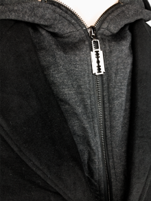 Мъжки дълъг балтон със сваляща се качулка "Бруно" - черен