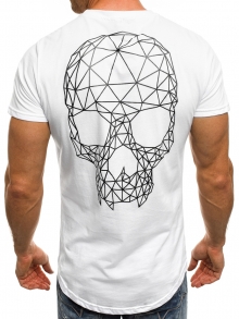 Мъжка тениска ''Skull'' - бяла