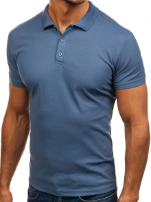 Мъжка тениска тип ''Polo'' - светло синя