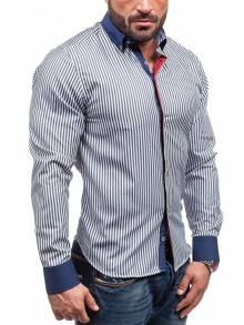 Нов модел карирана мъжка риза - синя