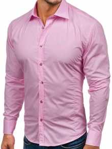Нов модел мъжка риза в Пастелено-розов цвят 2021