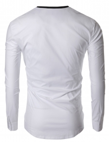 Модерна бяла риза без яка