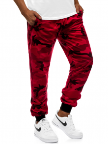 Камуфлажен червен спортен панталон