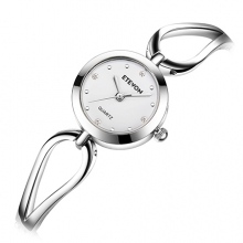 ETEVON Дамски Сребърен Аналогов Кварцов Часовник