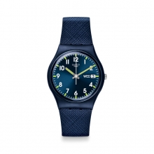 Swatch Originals Swiss-кварцов силиконов каишка, син, 19 ежедневен часовник