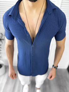 Мъжка риза с къс ръкав Пиер модел 2024
