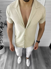 Мъжка риза с къс ръкав Сахар модел 2024