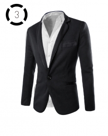 Комплект черно сако и втален модел класическа бяла риза