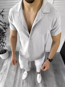 Мъжка риза с къс ръкав Алексис модел 2024