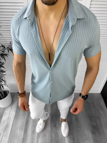 Мъжка риза с къс ръкав Ансело модел 2024