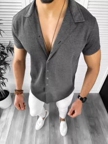Мъжка риза с къс ръкав Ленс модел 2024