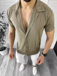 Мъжка риза с къс ръкав Селес модел 2024
